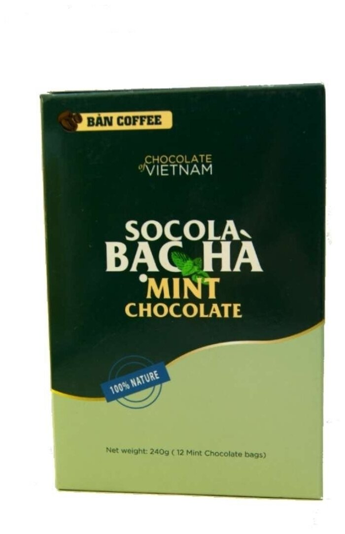 Какао с мятой Socola Bac ha 12 пак. по 20г BAN COFFEE, 240г