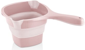 Ковш пластиковый для воды универсальный складной 900 мл розовый