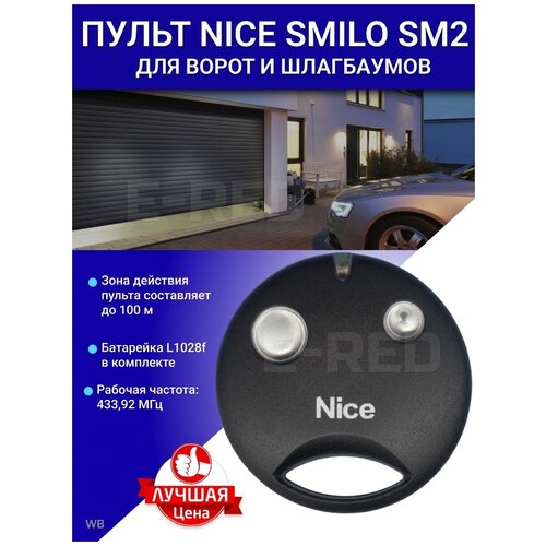 Пульт Nice Smilo SM2 (SM2R01) + батарейки пульт ду для шлагбаума nice smilo sm2