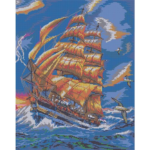 Алмазная мозаика картина Корабль 55,5*70см