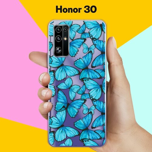 Силиконовый чехол на Honor 30 Узор из бабочек / для Хонор 30 силиконовый чехол узор из цветов на honor 30