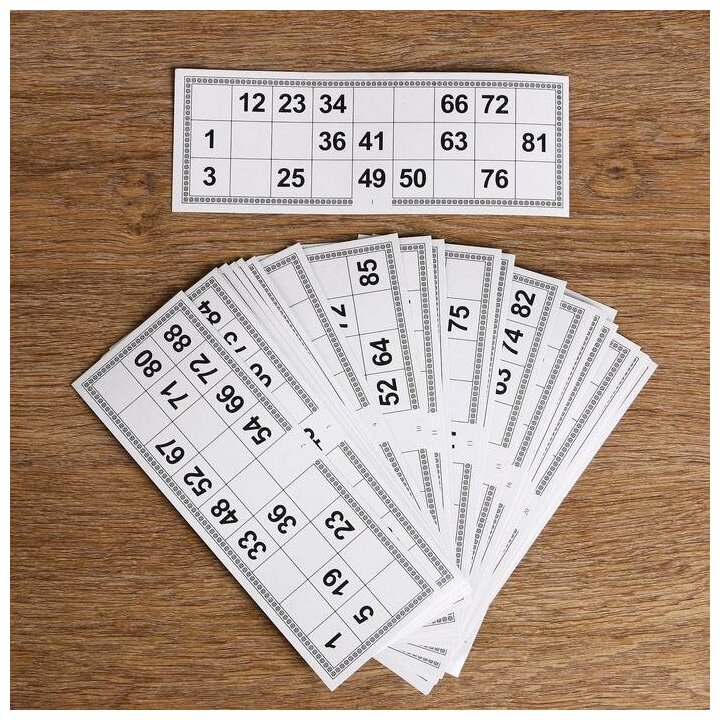 Карточки игровые для лото, карточка 22 х 8 см, набор 24 шт