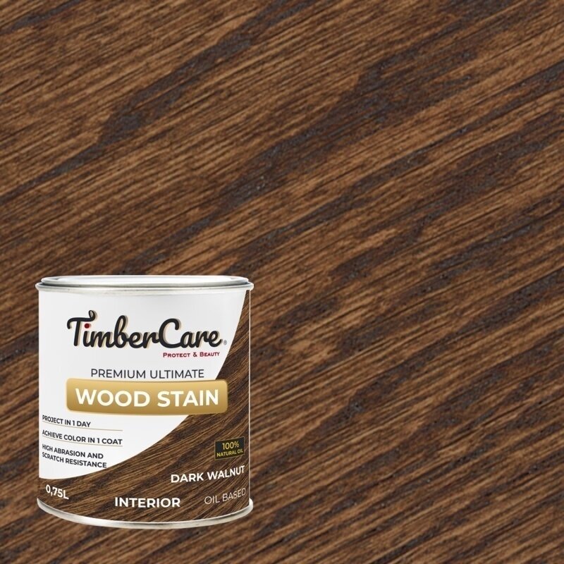 Масло тонирующее TimberCare Wood Stain (цвет: Темный орех/ Dark walnut), банка 0,75л - фотография № 6