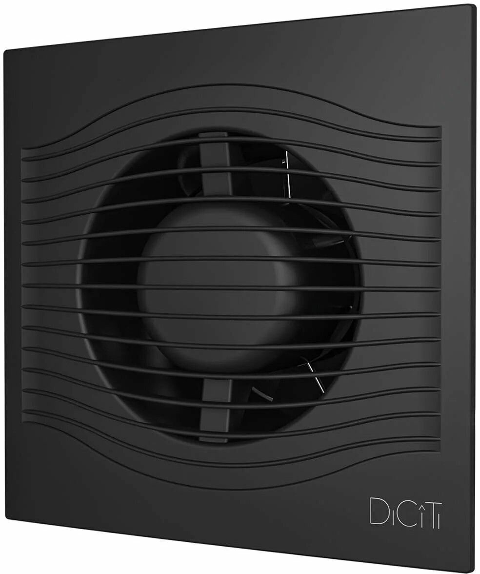 Вентилятор осевой вытяжной SLIM 4C Matt Black с обратным клапаном D100 - фотография № 1