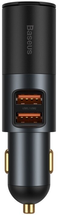 Автомобильное зарядное устройство BASEUS Share Together Port, 2*USB+прикуриватель, 3A, черный