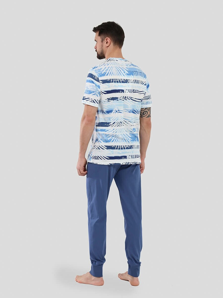 Пижама (футболка+брюки) VITACCI TRM523-10 мужской голубой 50% хлопок, 50% модал 48-50 - фотография № 3