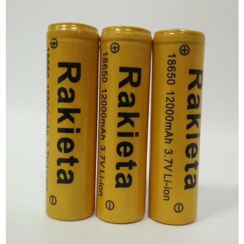 Мощный перезаряжаемый аккумулятор 3,7V тип 18650 Rakieta 2400 mAH с защитой, выгодный формфактор 3шт