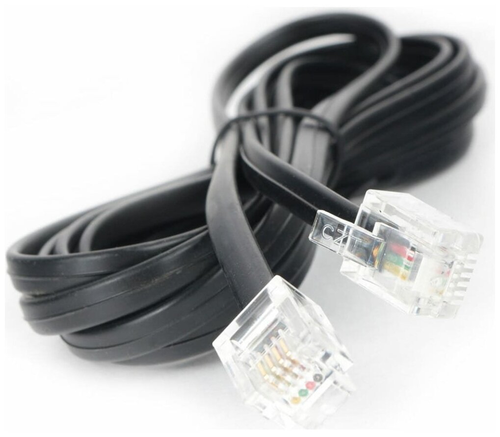 Телефонный кабель Cablexpert TC6P4C-2M-BK