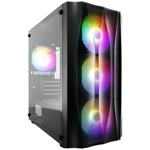 корпус 1stplayer firebase x3 m black x3 m bk 4f1 Корпус 1STPLAYER FIREBASE X3-M, mATX, без БП, черный (X3-M-BK-4F1)