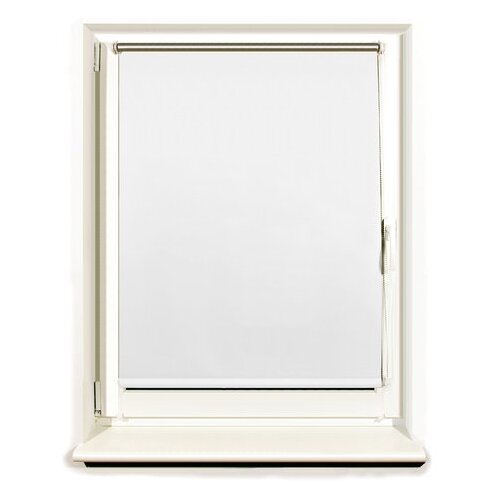 фото Штора рулонная светонепроницаемая (блэкаут) brabix 60х175 см, белый/серебро, 606007