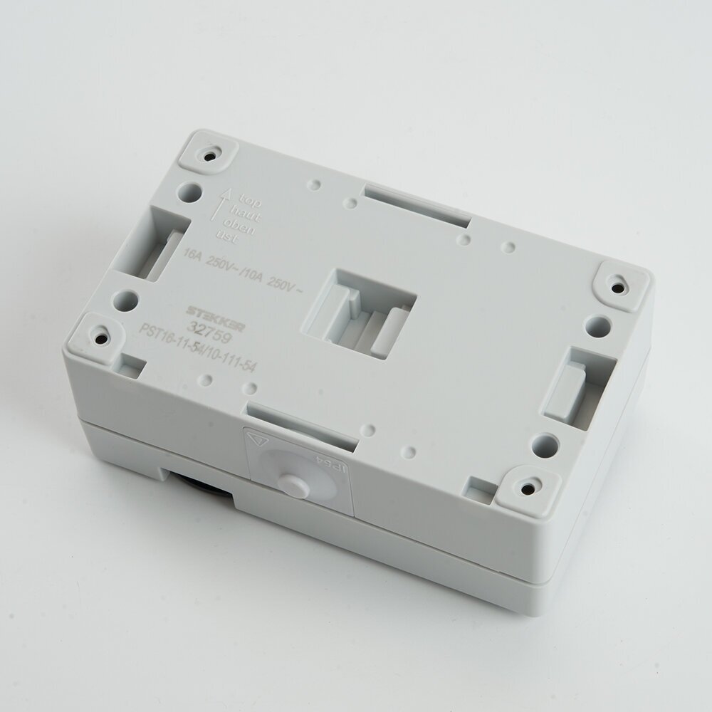 Блок: розетка 1-местная с/з + выключатель 1-клавишный, PST16-11-54/10-111-54, серый/графит - фотография № 5
