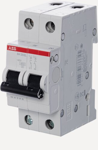 Изображение товара Автоматический выключатель ABB 2-полюсный SH202L C20 4,5кА (автомат электрический) 2CDS242001R0204