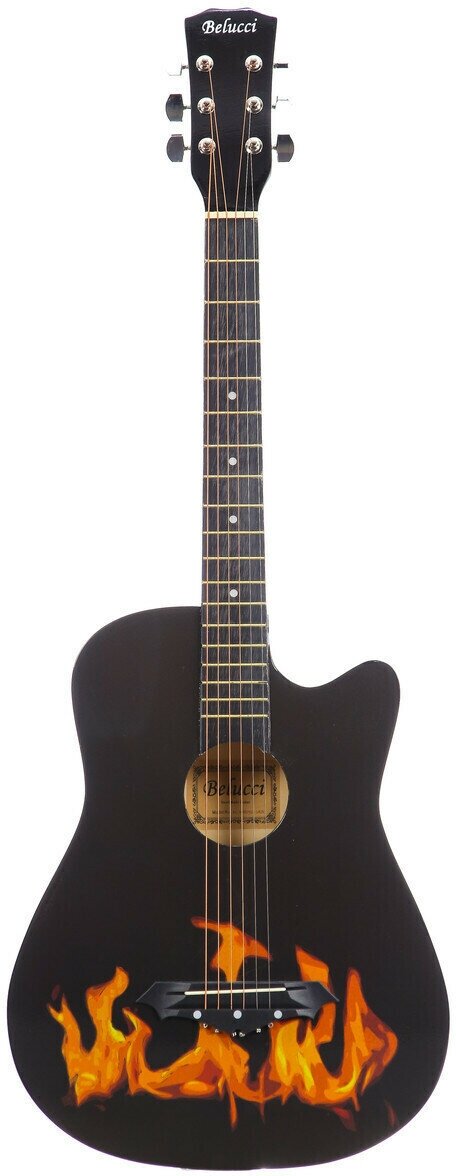 Акустическая гитара Belucci BC4040 1563 (Fire), черная с рисунком, 40"дюймов