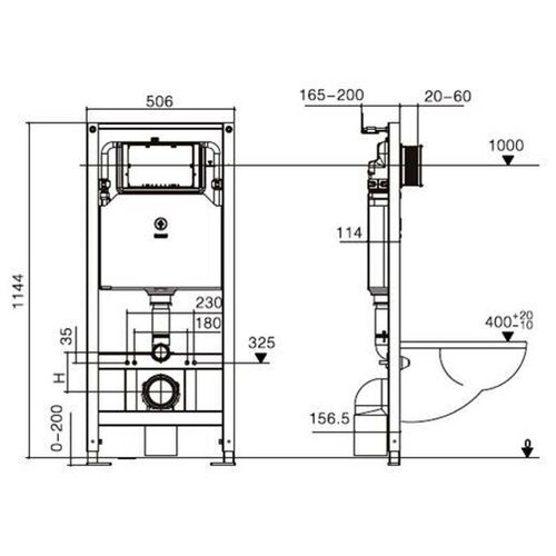 Унитаз с инсталляцией WELTWASSER и кнопкой смыва (AMBERG 506 ST + TELBACH 004 GL-WT + AMBERG RD-CR) унитаз подвесной cersanit city с микролифтом быстросъемное безободковый дюропласт тонкое сиденье