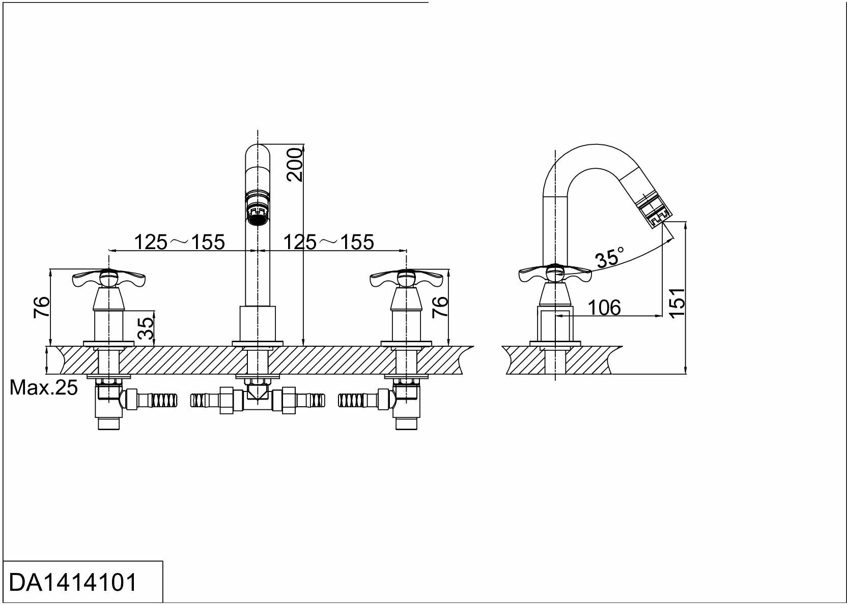 Смеситель D&K Hessen Lorsch DA1414101 для раковины - фотография № 7