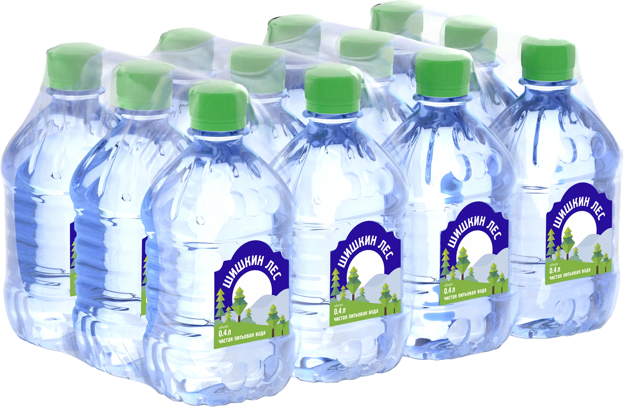 Питьевая вода Шишкин лес негазированная 0.4 л. ПЭТ упаковка 12 штук