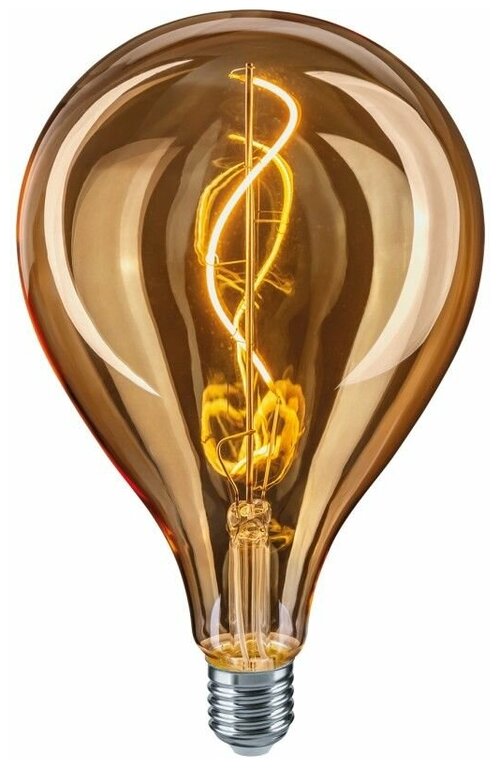 Лампа филаментная винтажная Ретроник Капля, спираль, янтарное стекло, 4 Вт, 2700, E27, PS125