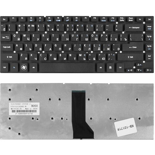 клавиатура для ноутбука acer aspire 3830 4830t 4755 4755g es1 421 series плоский enter чёрная без рамки pn kbi140a292 Клавиатура Acer Aspire 3830 3830G 3830T 4830 4830G 4830T 4755, KBI140A292, MP-10K23U4-4421