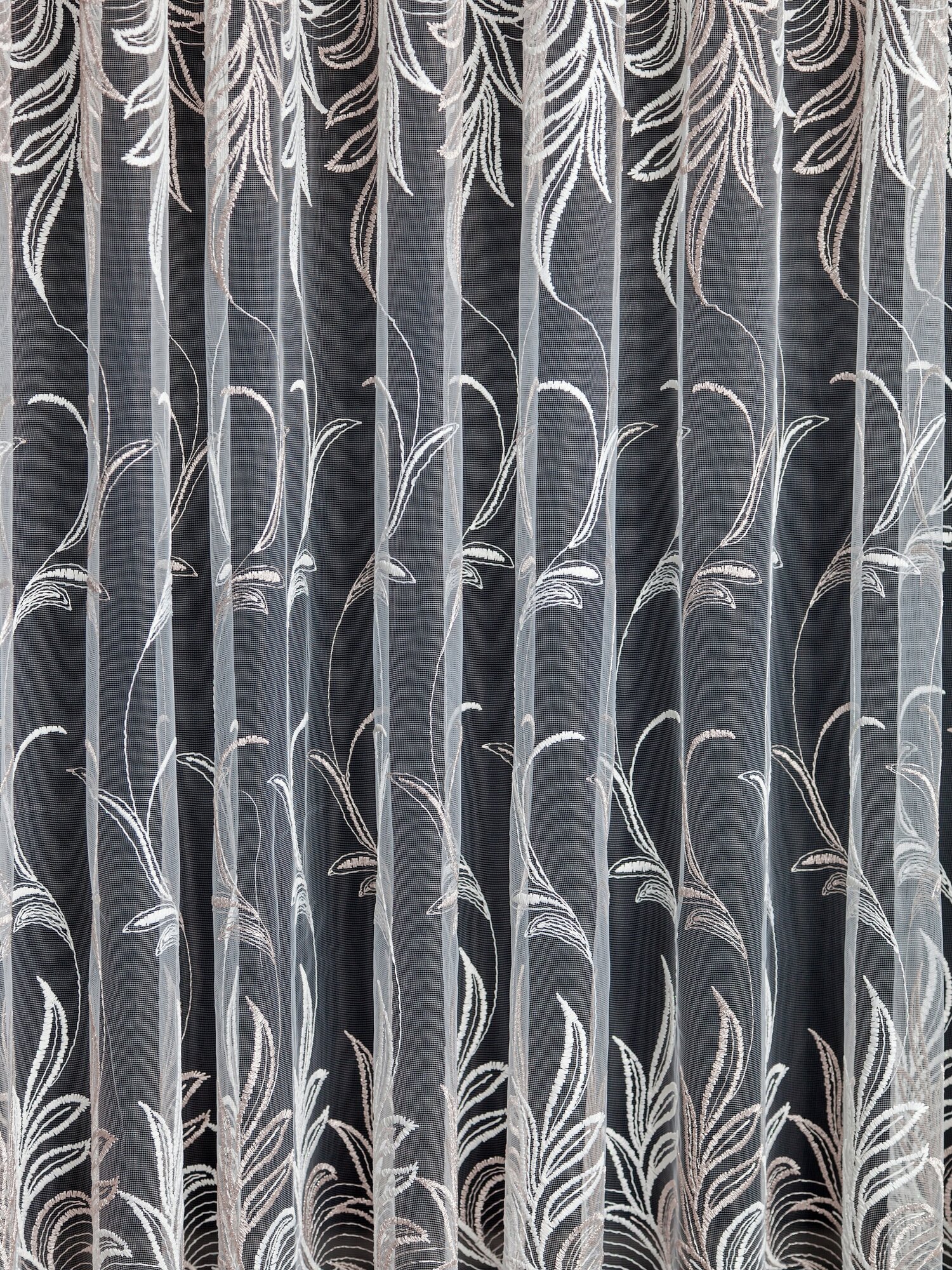 Тюль сетка с вышивкой "Плетёнка" на шторной ленте, размер 300х250см.
