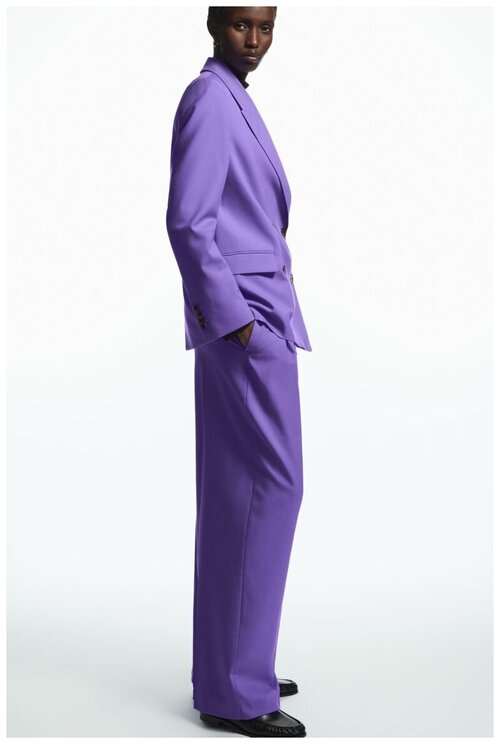 Элегантные шерстяные брюки С широкими штангами - фиолетовый - 32