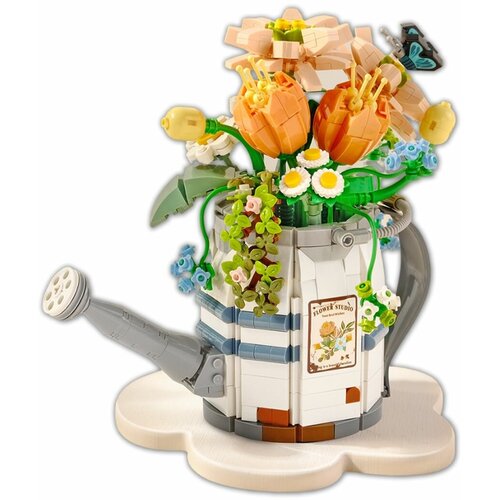 Конструктор LOZ mini Лейка с цветами 973 детали NO. 1936 Watering can with flowers Ideas Series