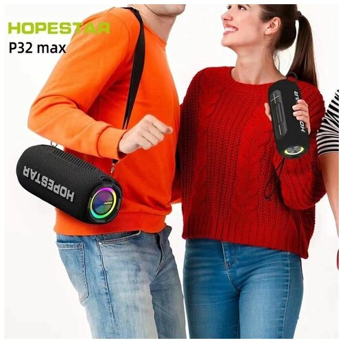 Портативная беспроводная Bluetooth колонка HOPESTAR P32 MAXпортативная акустика блютуз колонка черная 659000₽