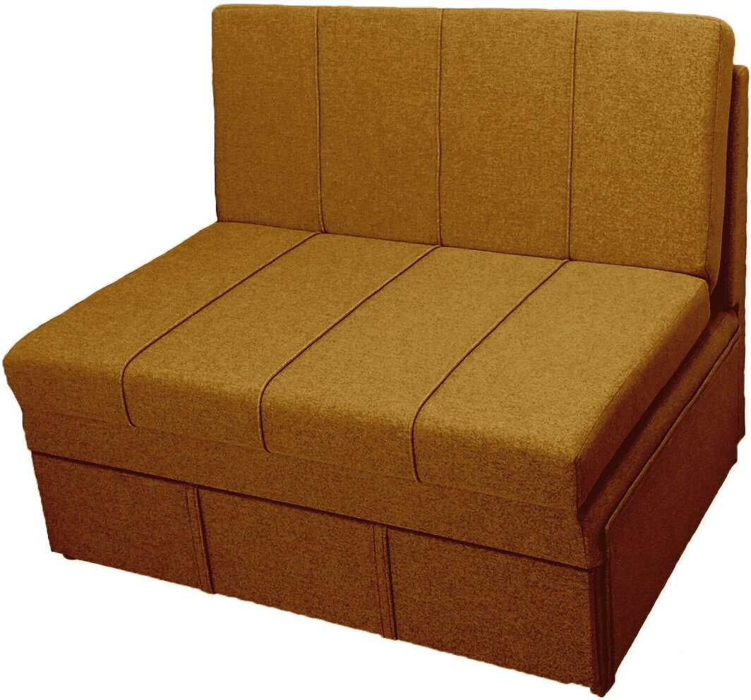 Диван-кровать StylChairs Сёма без подлокотников, с ящиком для белья, обивка: ткань, цвет: горчичный