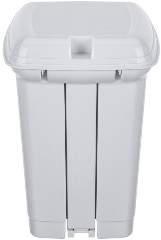 Ведро контейнер для мусора 7 л с педалью св. серый - фотография № 7