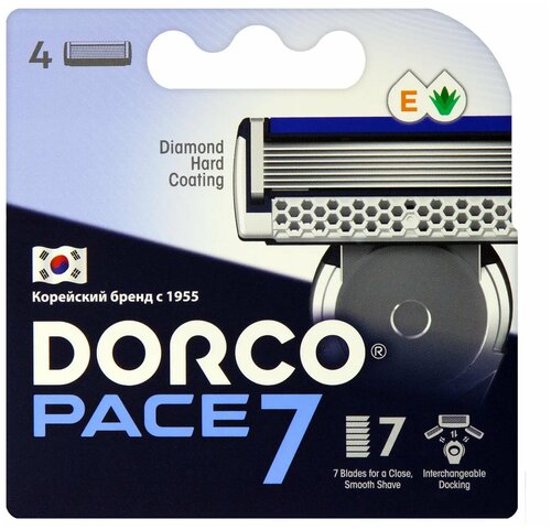 Оригинальные сменные кассеты Dorco PACE 7, 4шт