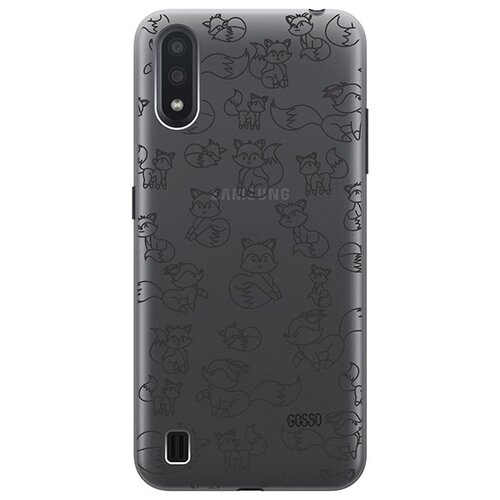 фото Ультратонкий силиконовый чехол-накладка для samsung galaxy a01 с 3d принтом "funny foxes" gosso