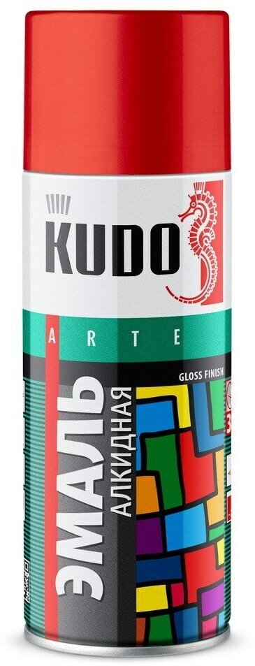 Краска спрей универсальная белая глянцевая, 520 мл. kudo ku-1001