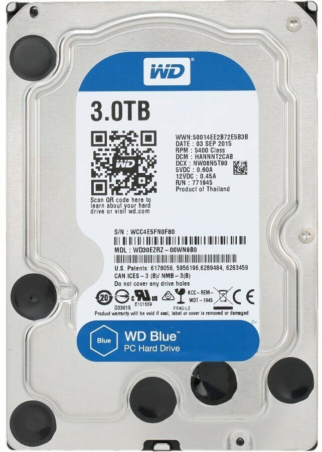 Жесткий диск 3.5 3 Tb 5400 rpmrpm 256 MbMb cache Western Digital WD30EZAZ SATA III 6 Gb/s