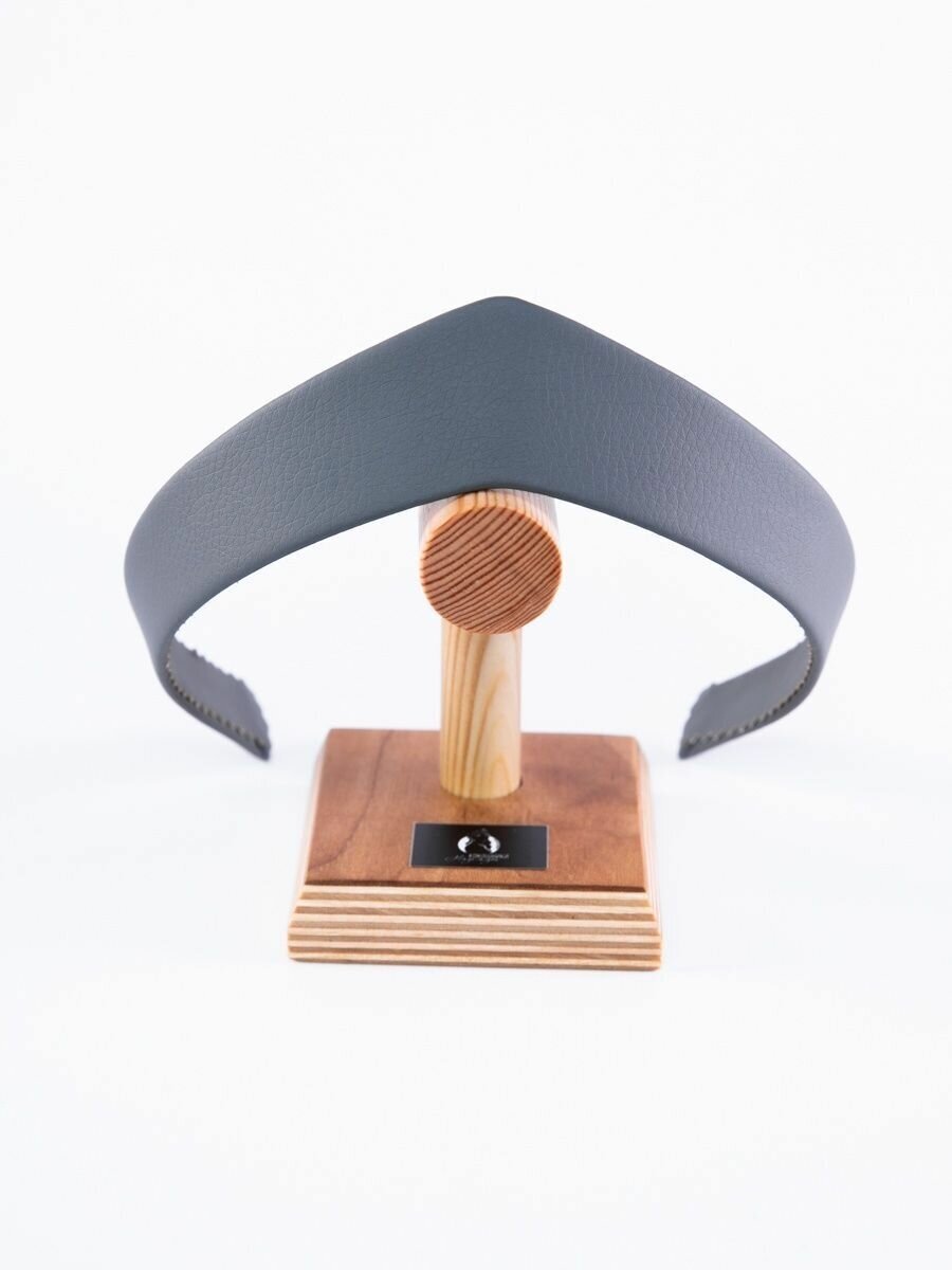 Современный ободок-кокошник экокожа 3,5 см. серый — фото 1