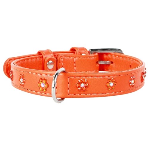 фото Ошейник COLLAR Glamour Цветочек 3253 19-25 см оранжевый