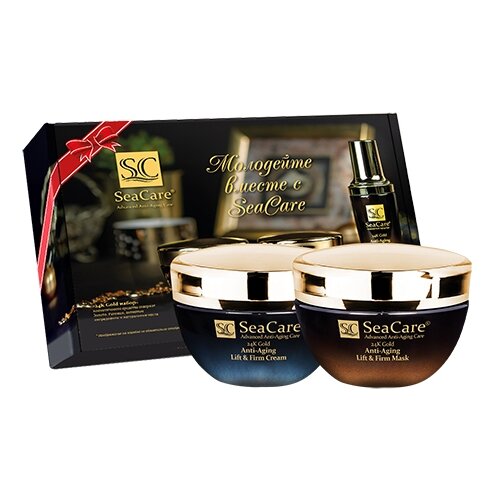 SeaCare, Подарочный 24K GOLD набор №1,Антивозрастные Крем и Маска для лица с Реноваж,Золотом и Витамином Е