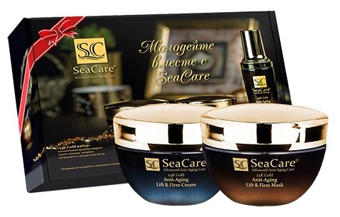 SeaCare, Подарочный 24K GOLD набор №1,Антивозрастные Крем и Маска для лица с Реноваж,Золотом и Витамином Е