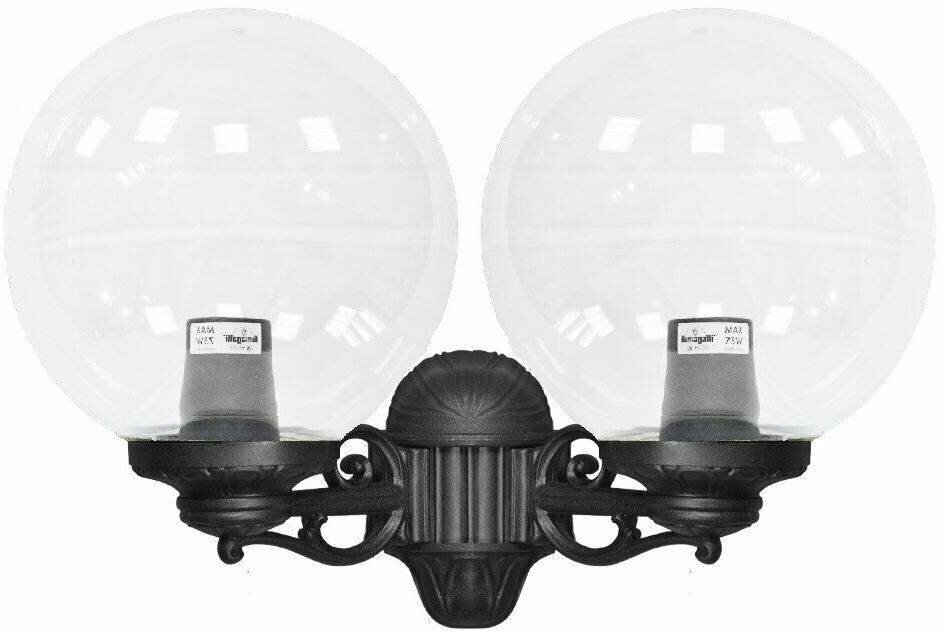 Светильник уличный настенный Fumagalli Porpora/G300 G30.141.000. AXE27, Черный и Прозрачный