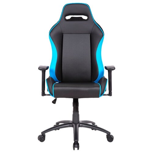 фото Компьютерное кресло tesoro alphaeon s1 игровое, обивка: искусственная кожа, цвет: черно-голубой
