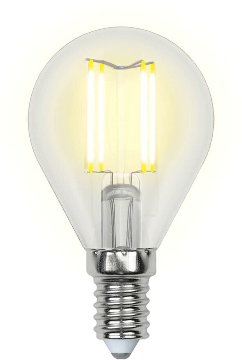 Лампа светодиодная филаментная Uniel E14 6W 4000K прозрачная LED-G45-6W/NW/E14/CL GLA01TR UL-00002207