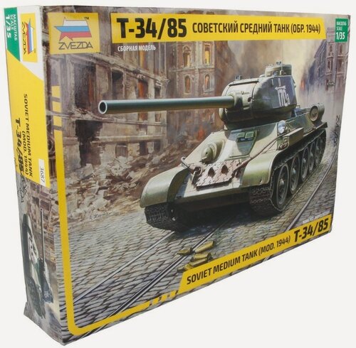 Изображение товара ZVEZDA 3687 сборная модель Советский средний танк Т-34/85 1/35 с деталями для сборки