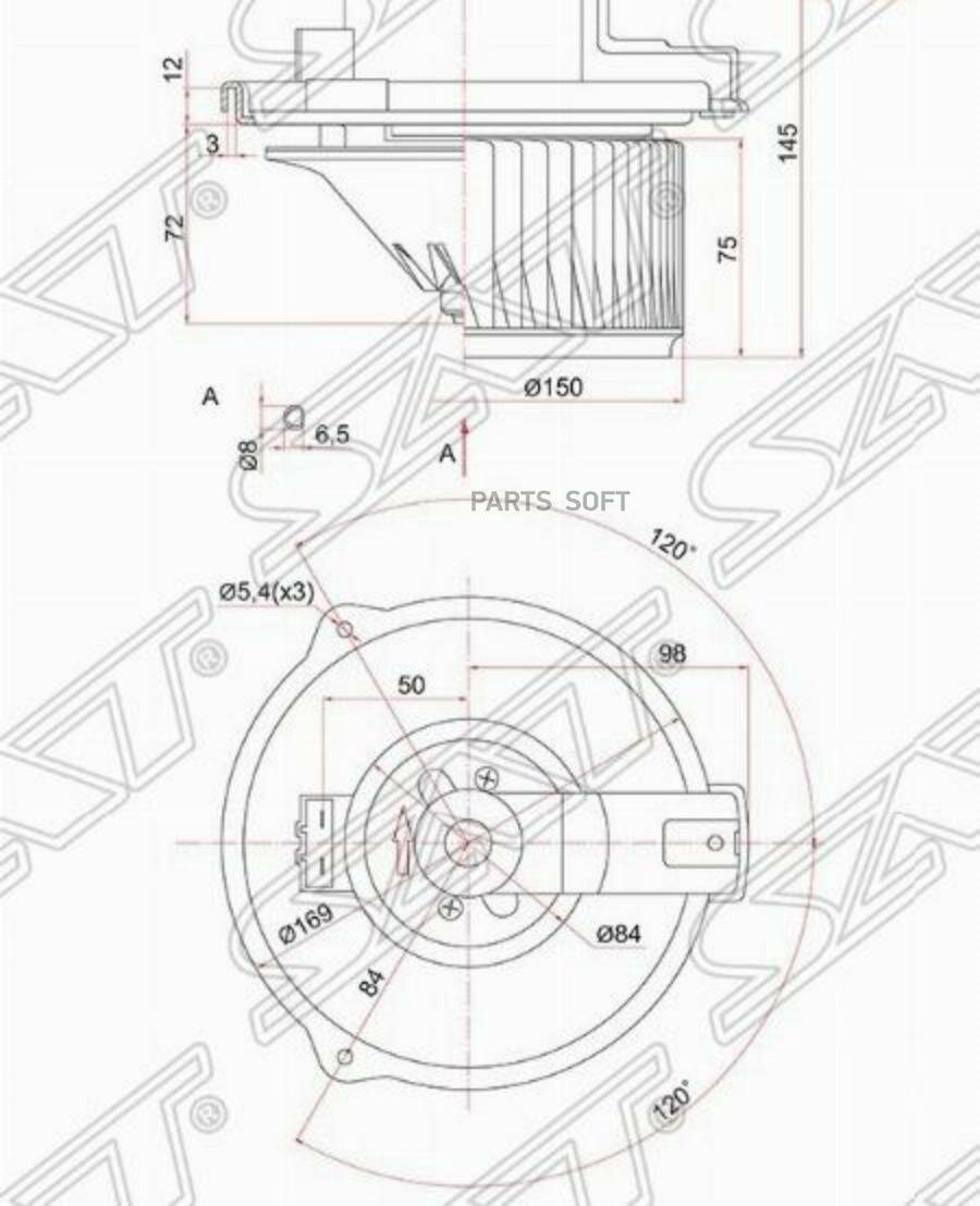 SAT ST8710333081 Мотор отопитея саона Toyota Camry (XV20, XV30) 96-06 / Harrier (XU30) 03-13 / Land Cruiser Prado (J