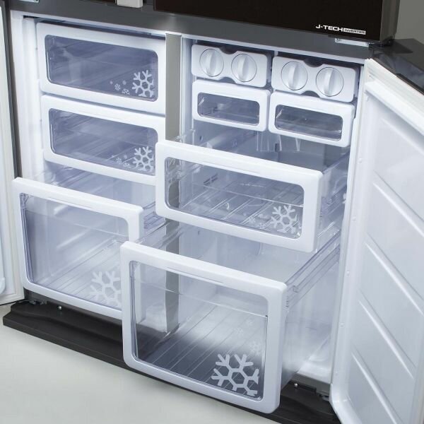 Холодильник SHARP , трехкамерный, белый - фото №18