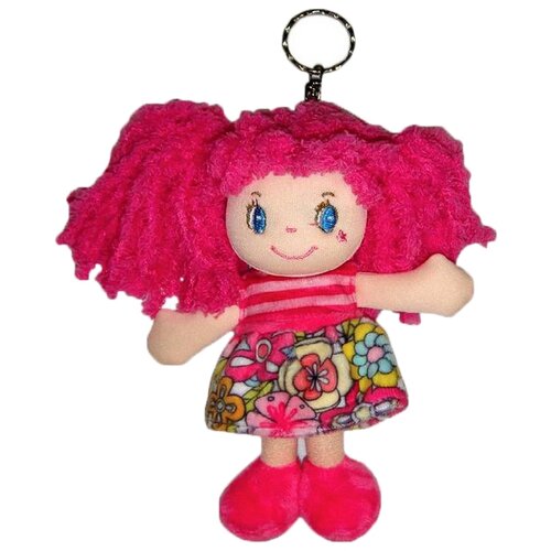 фото Игрушка-брелок abtoys кукла с розовыми волосами в розовом платье 15 см