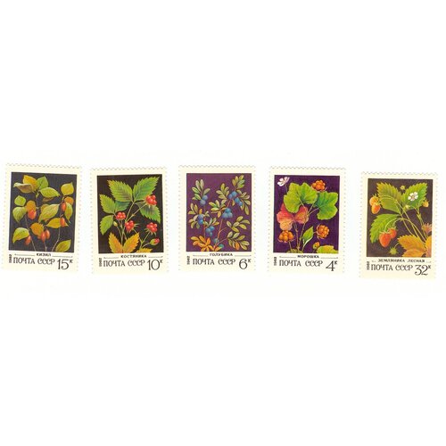 Полная серия марок Дикорастущие ягоды (5 марок)