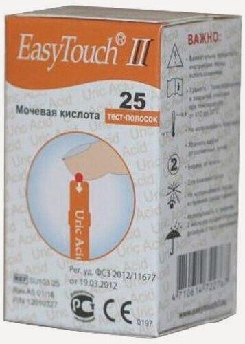 Изображение товара Тест-полоски Bioptik EasyTouch №25 на мочевую кислоту