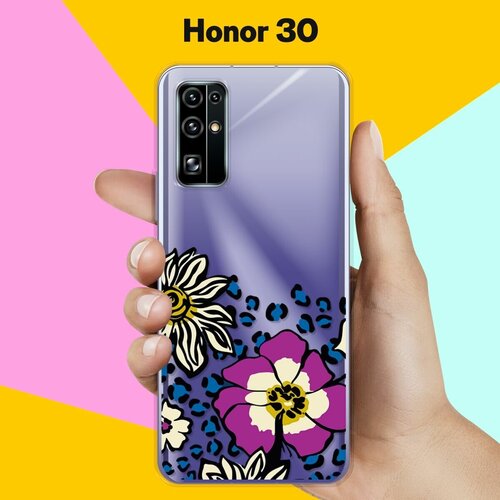Силиконовый чехол Цветы с узором на Honor 30 силиконовый чехол цветы с узором на honor 10i