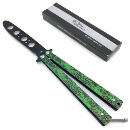 фото Нож тренировочный складной бабочка k25g (10/22.5см) зеленый ножи_нови