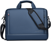 Сумка-портфель MyPads M154-190 из качественной импортной износостойкой ткани «Оксфорд» для ноутбука Huawei Honor MSI Lenovo HP Acer водонепроницаемая долговечная с ремнем через плечо синяя (14 дюйм)
