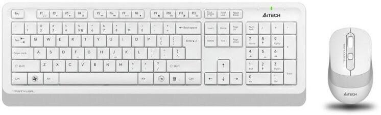 Набор клавиатура+мышь A4Tech Fstyler FG1010 белый/серый USB беспроводная