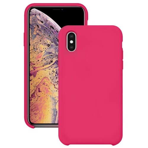 фото Cиликоновый чехол для apple iphone x и iphone xs / silicone case для айфон х и хс / с бархатистым покрытием внутри (светло-вишневый) life style